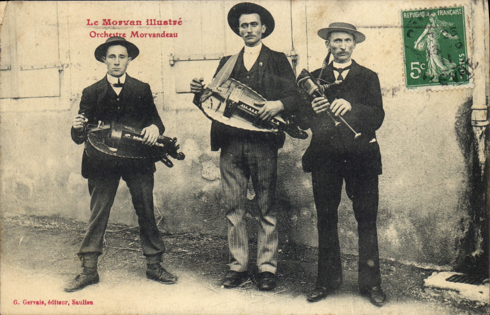 Postal Folclore Morvan Orquesta Morvandeau CUMBRE