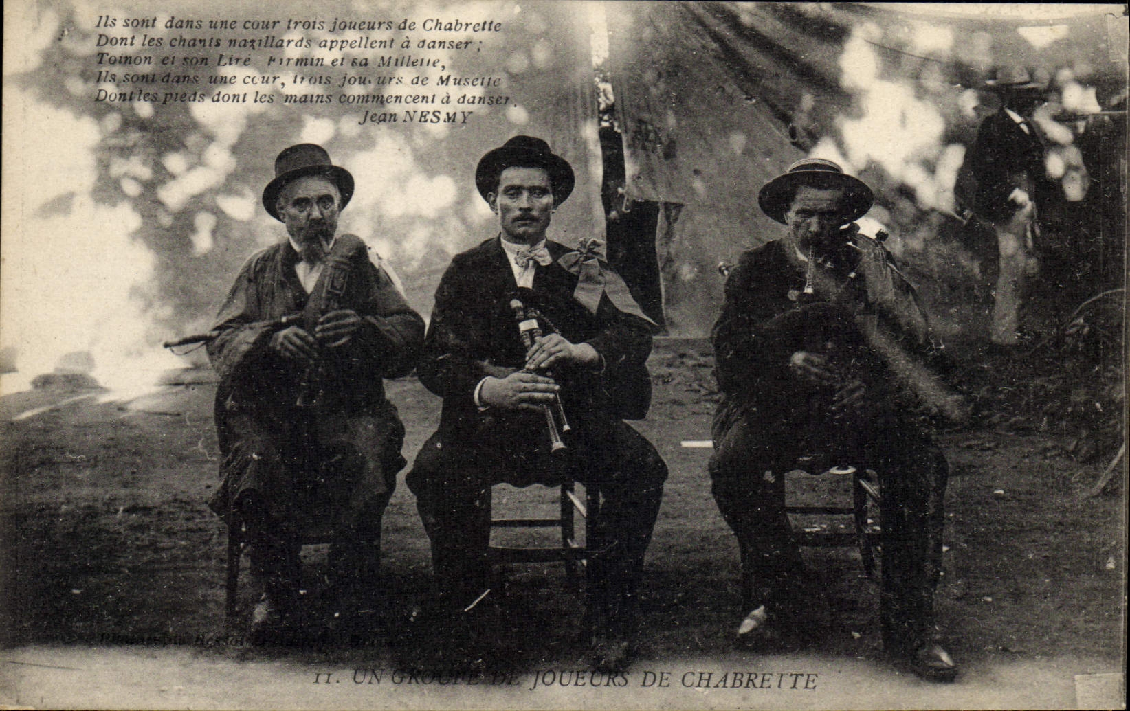 Vintage Postcard Folklore a group of players of Chabrette SIGNAL