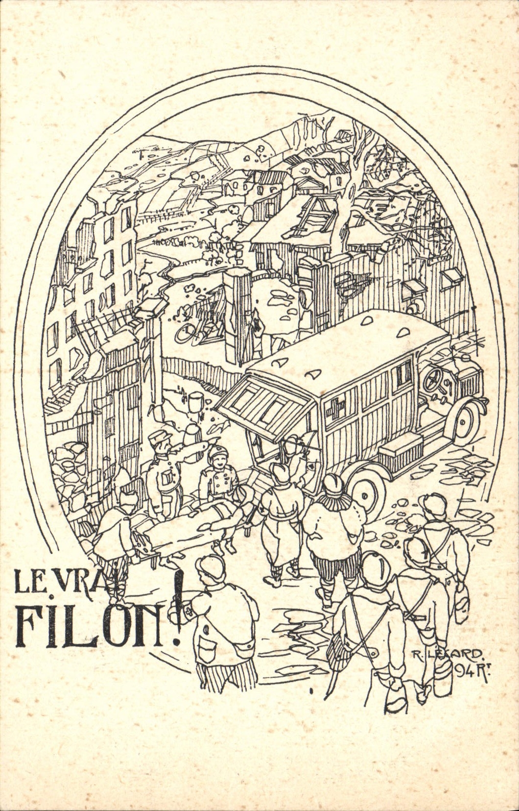 Postal Militaria el verdadero Filón Cruz Roja Ambulancia