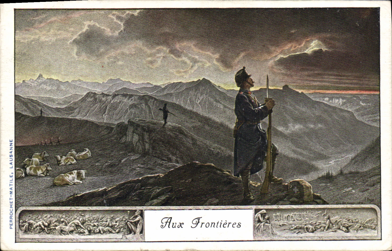 CPA Militaria Aux frontieres 