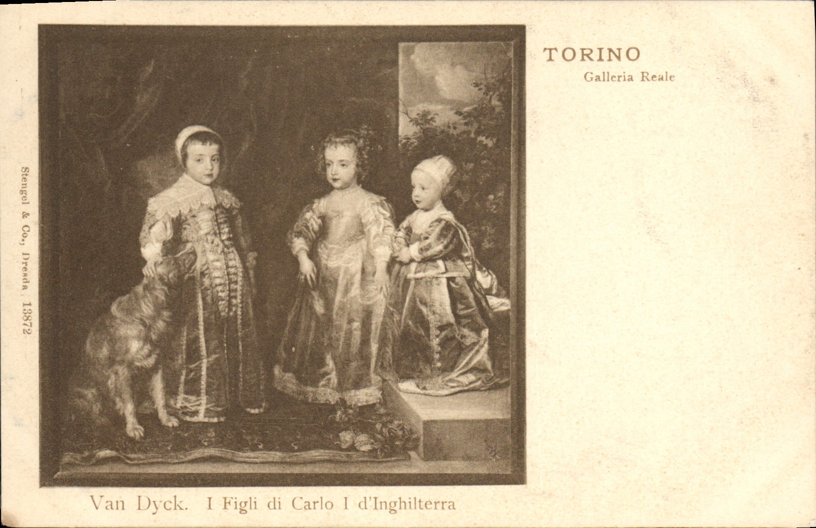 Vintage Postcard Torino Galleria Reale Van Dyck