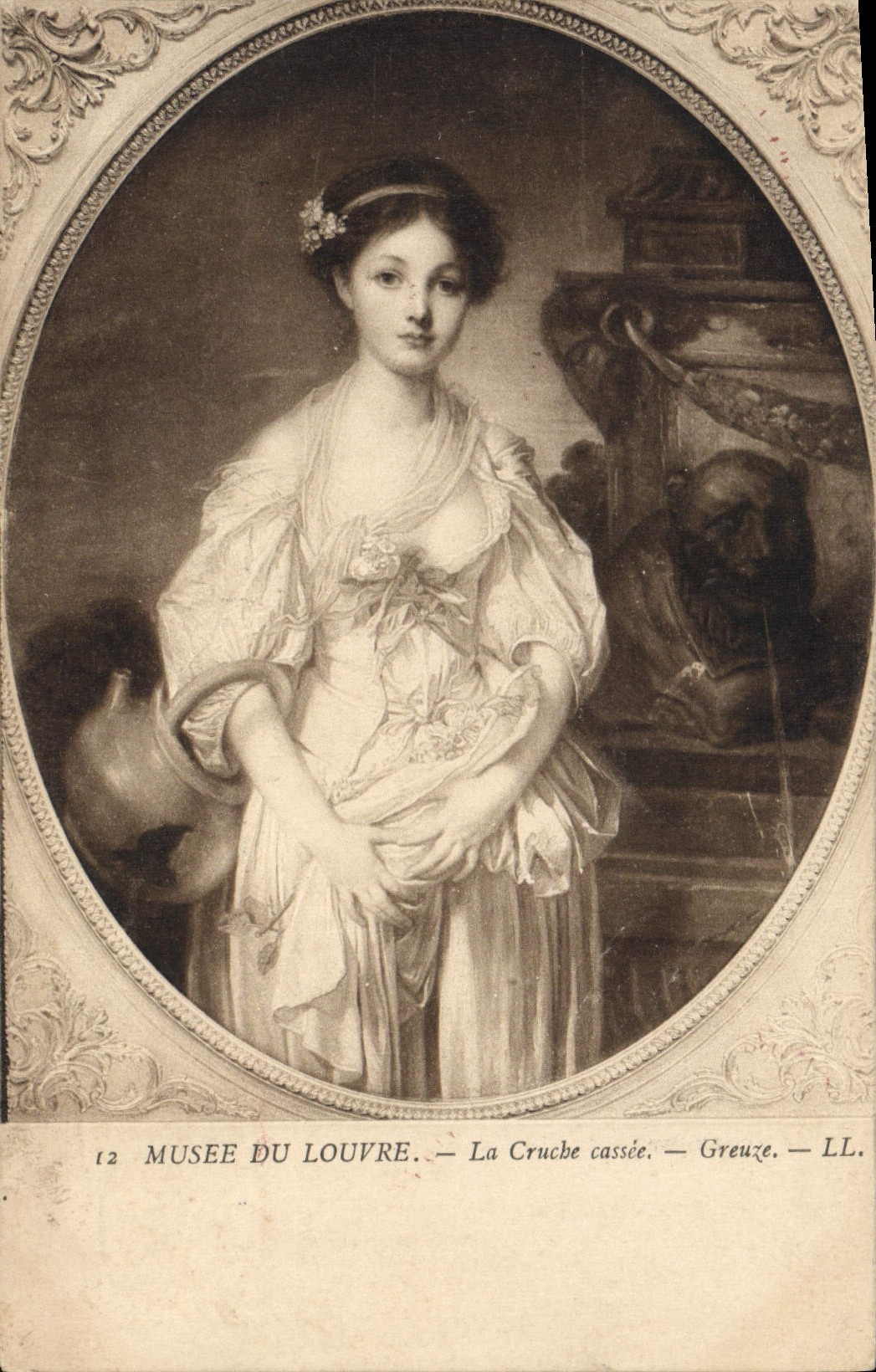 Postal París Vagada del Louvre el cántaro roto Greuze