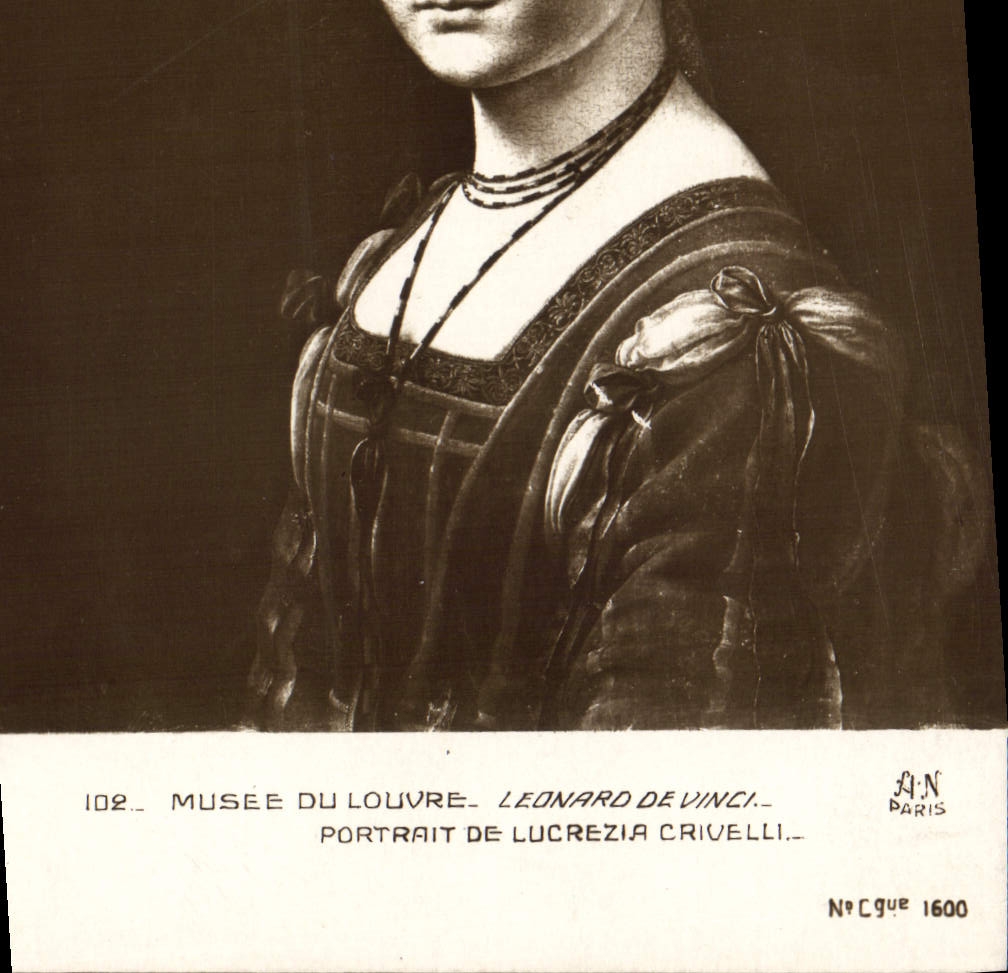CPA Paris Musee du Louvre Leonard de Vinci Portrait de Lucrezia Crivelli