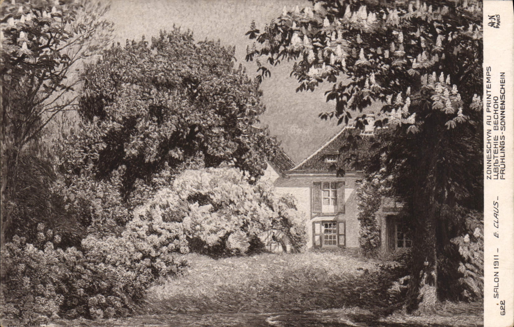 Postal Salón 1911 de Claus Zonneschyn en la Primavera