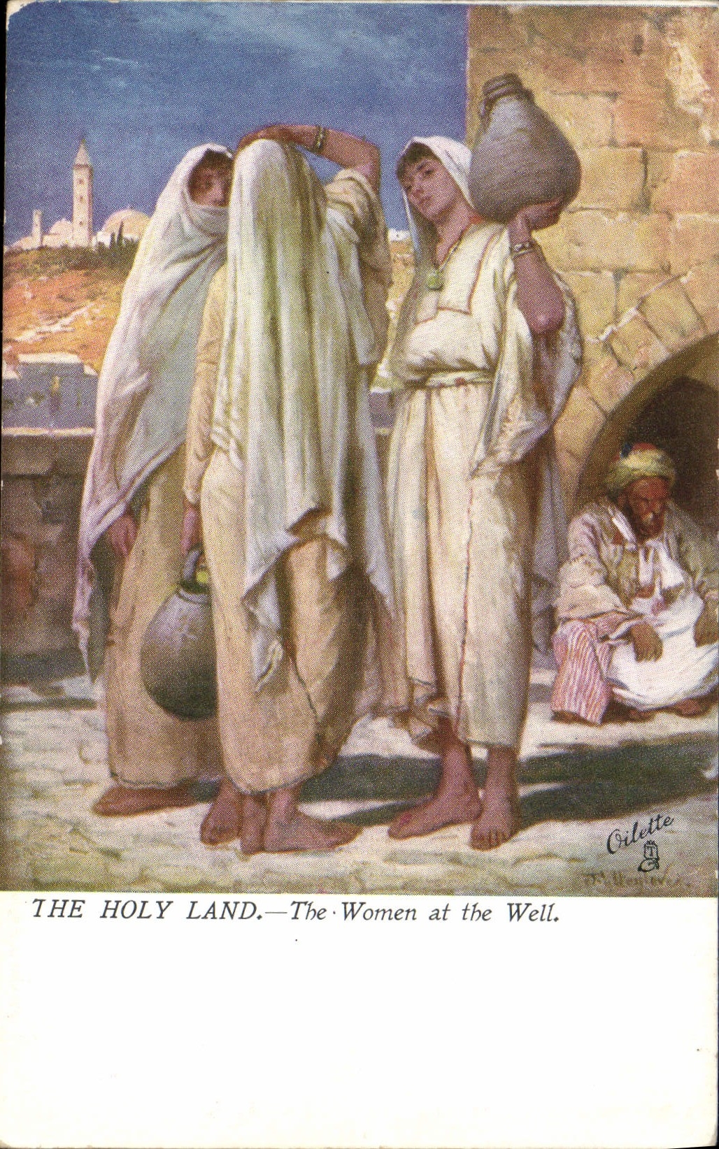 CPA The holy land The women at the well 