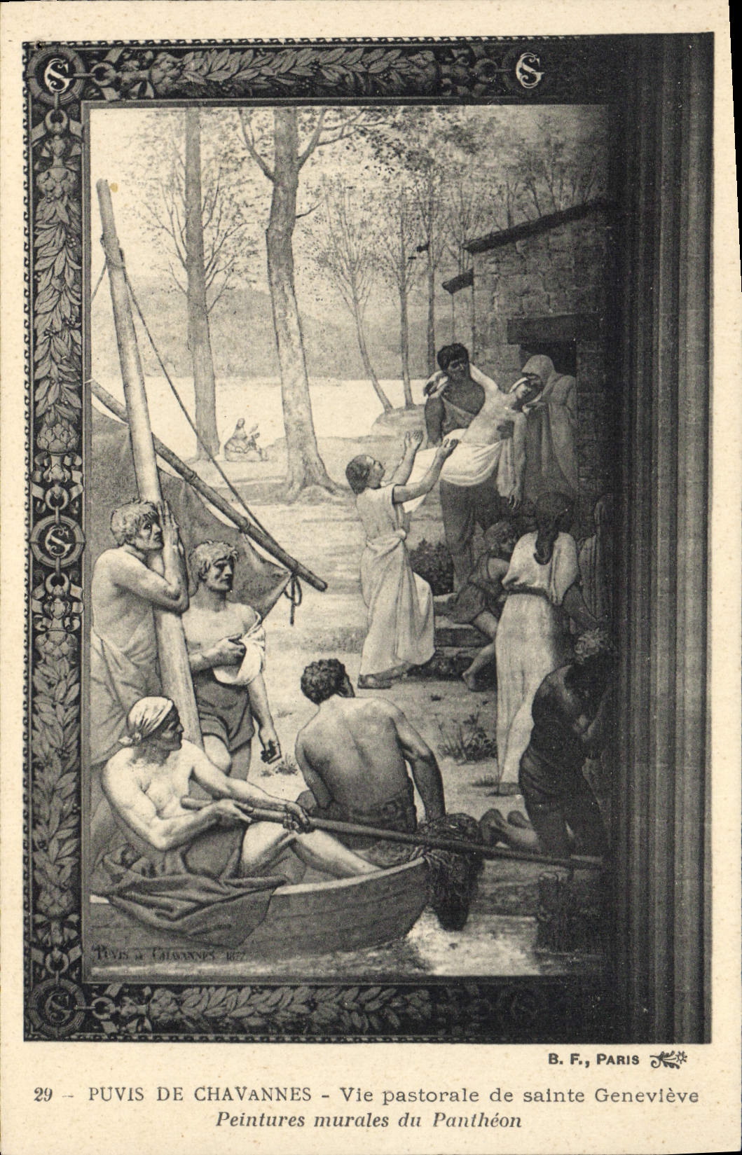 CPA Puvis de Chavannes Vie pastorale de Sainte Genevieve Peintures murales du Pantheon 