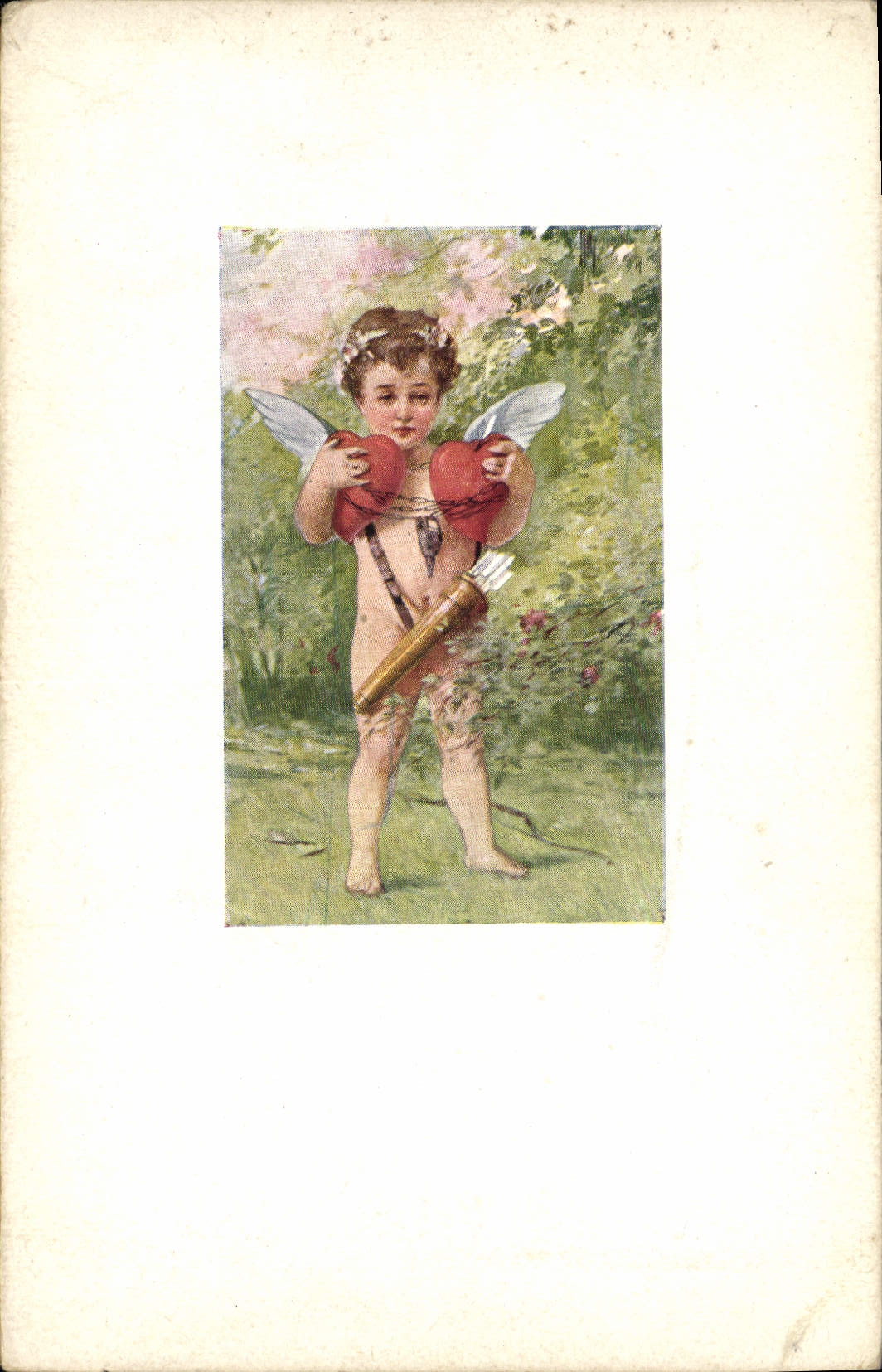 Vintage Postcard Fantasy Illustrator Child Angel Heart