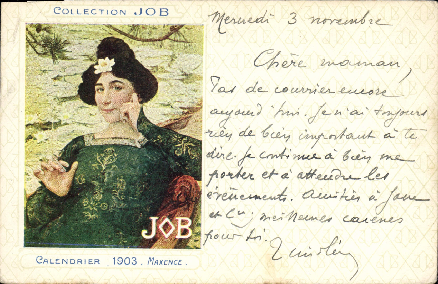 Vintage Postcard Fantasy Illustrator Job Calendar 1903 Maxence SIGNAL