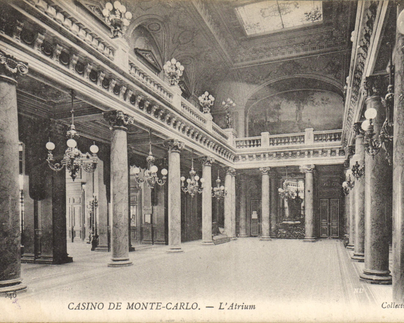 Vintage Postcard Casino of Monte Carlo the atrium