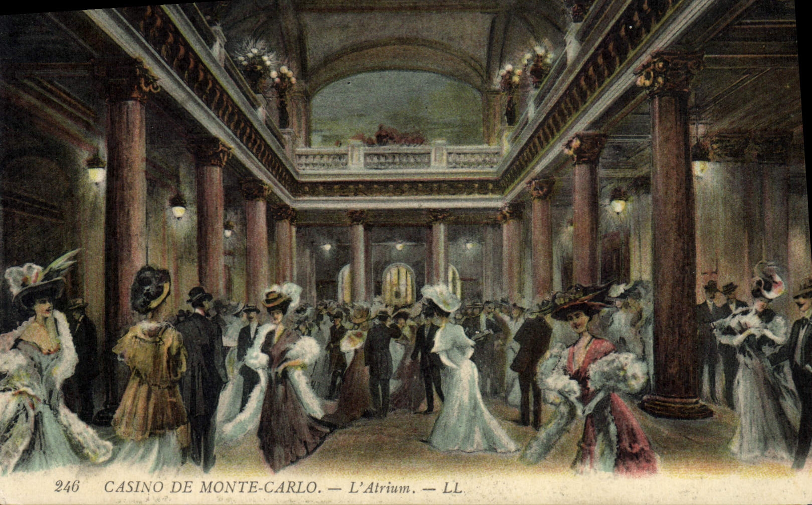 Vintage Postcard Monte Carlo Casino the atrium