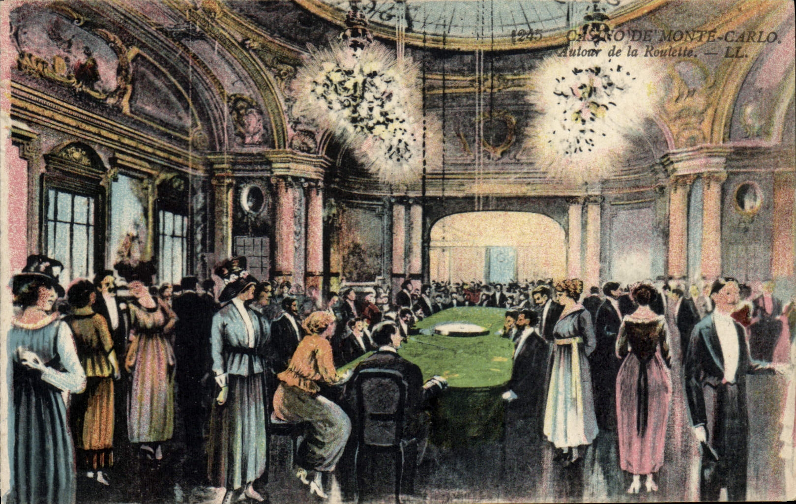 Vintage Postcard Monte Carlo Casino Around the caster