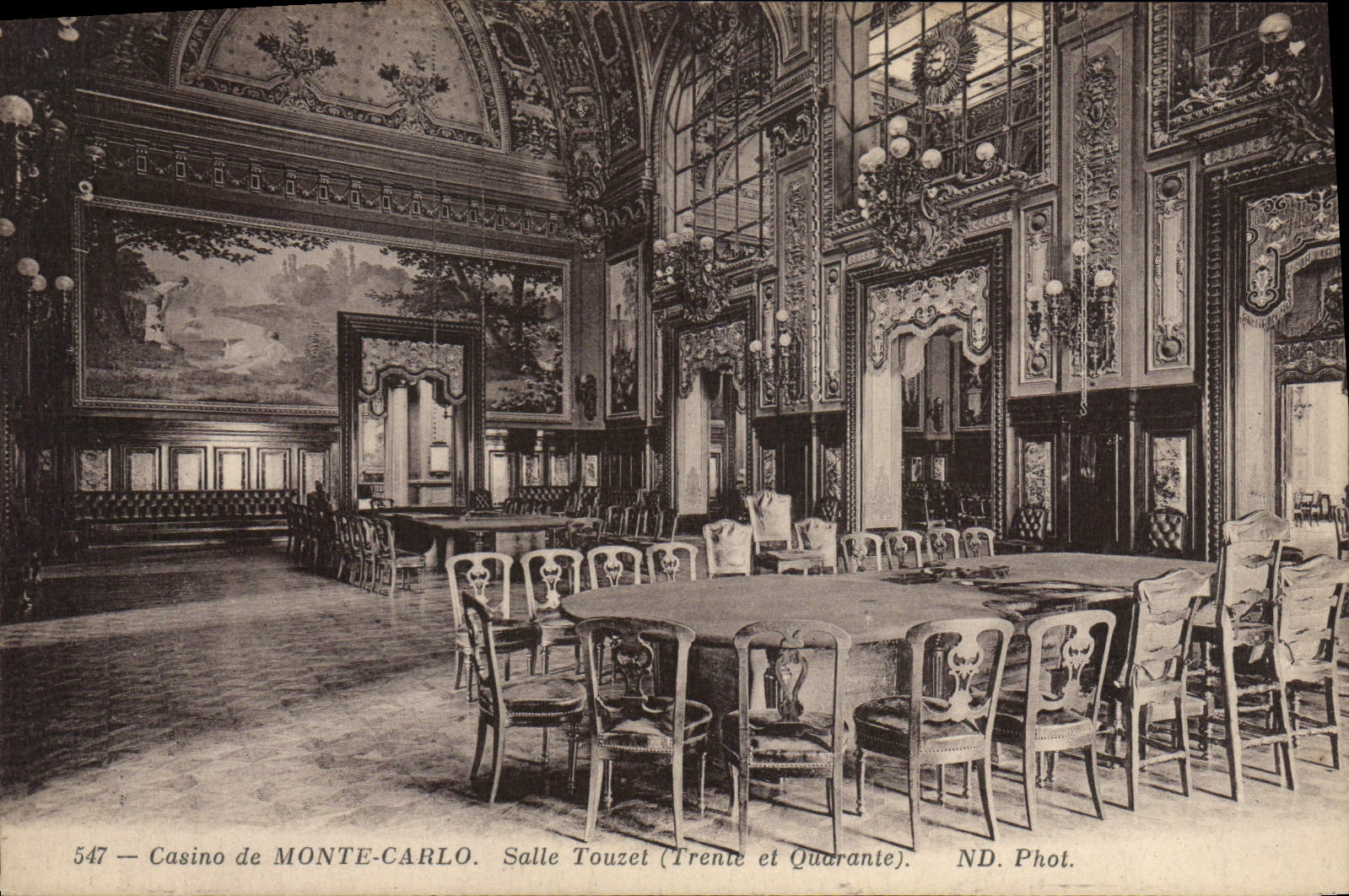 Vintage Postcard Casino Casino of Monte Carlo room Touzet Thirty and Forty
