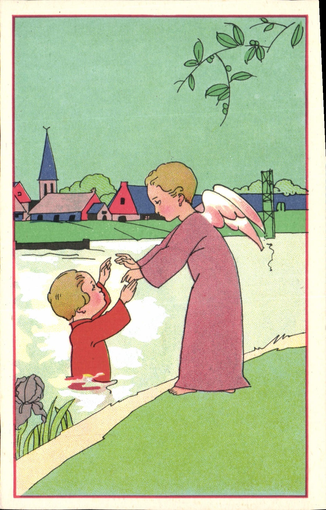 Vintage Postcard Fantasy Illustrator Marshals Angel