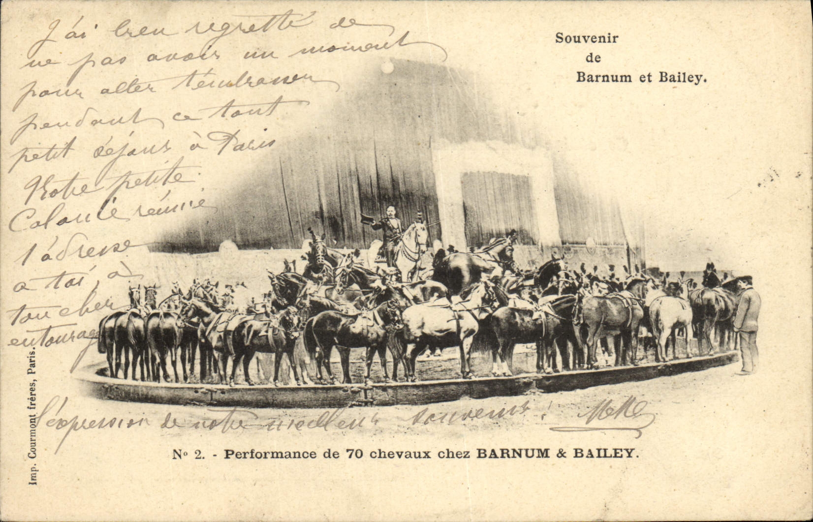 Postal Circo Barnum y Bailey Resultado de 70 caballos