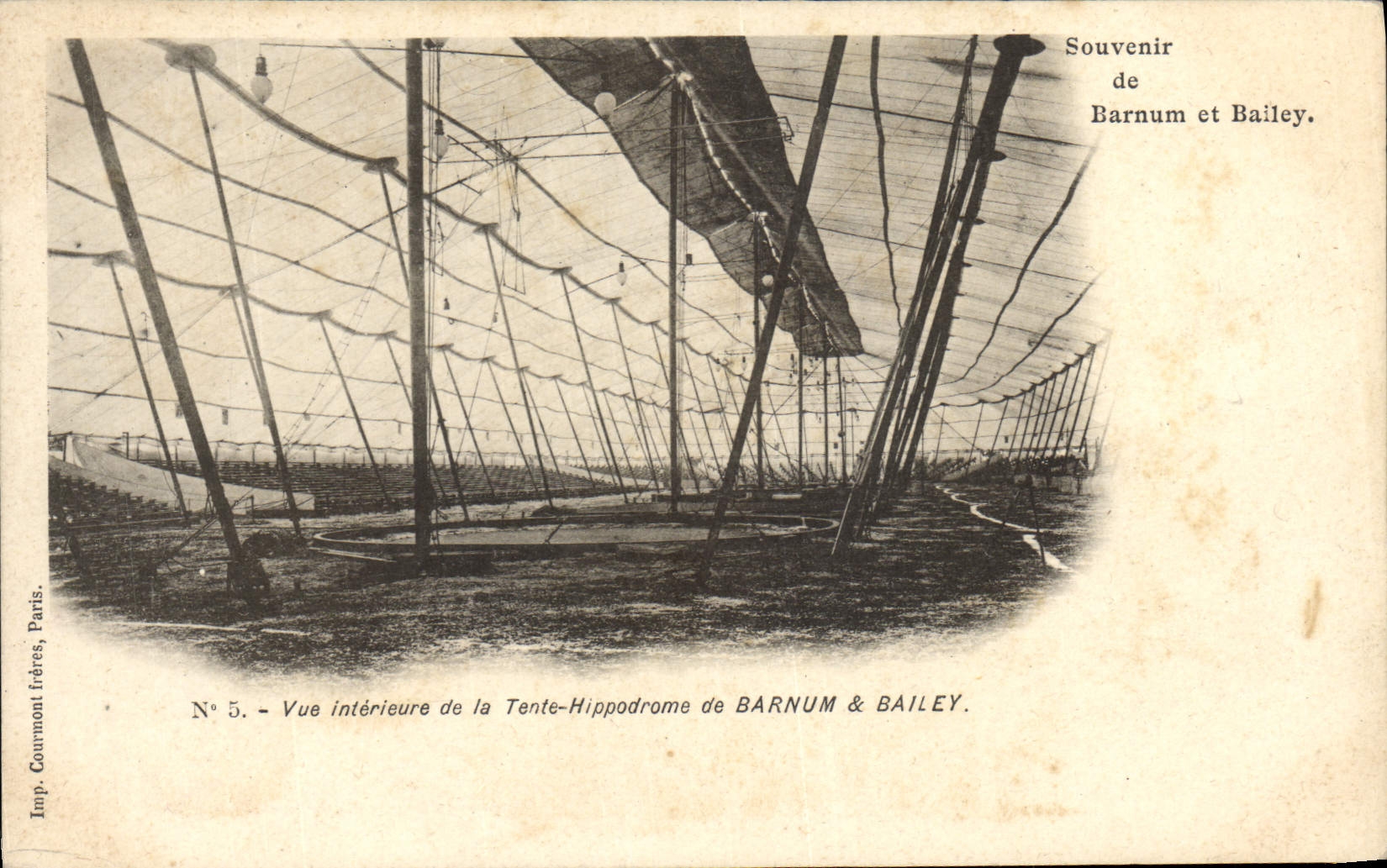 Vintage Postcard Barnum Circus and Bailey Seen interior of the tent hippodrome