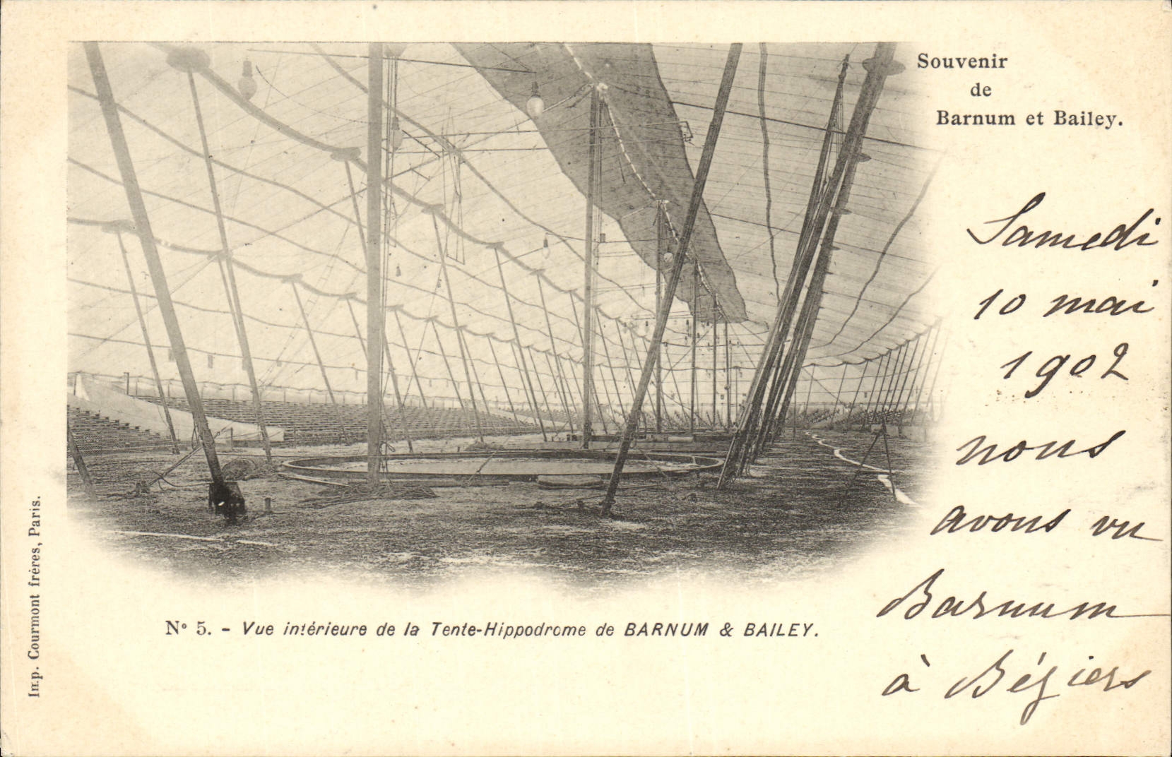 CPA Cirque Barnum et Bailey Vue interieure de la tente hippodrome