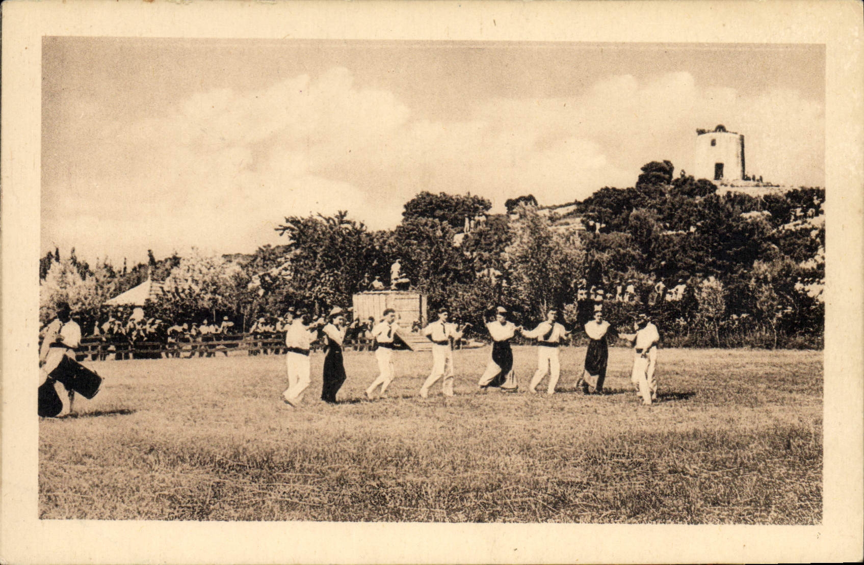 Vintage Postcard Provence Folklore the Farandole Of Provence