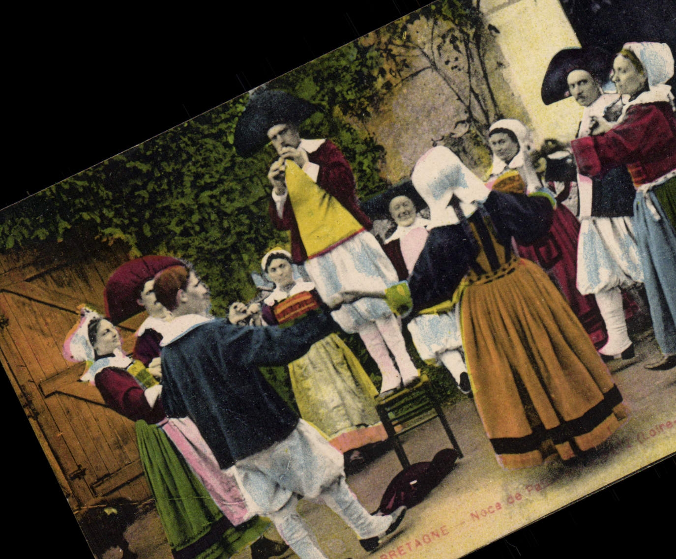 Vintage Postcard Folklore Brittany Wedding of Paludiers dance