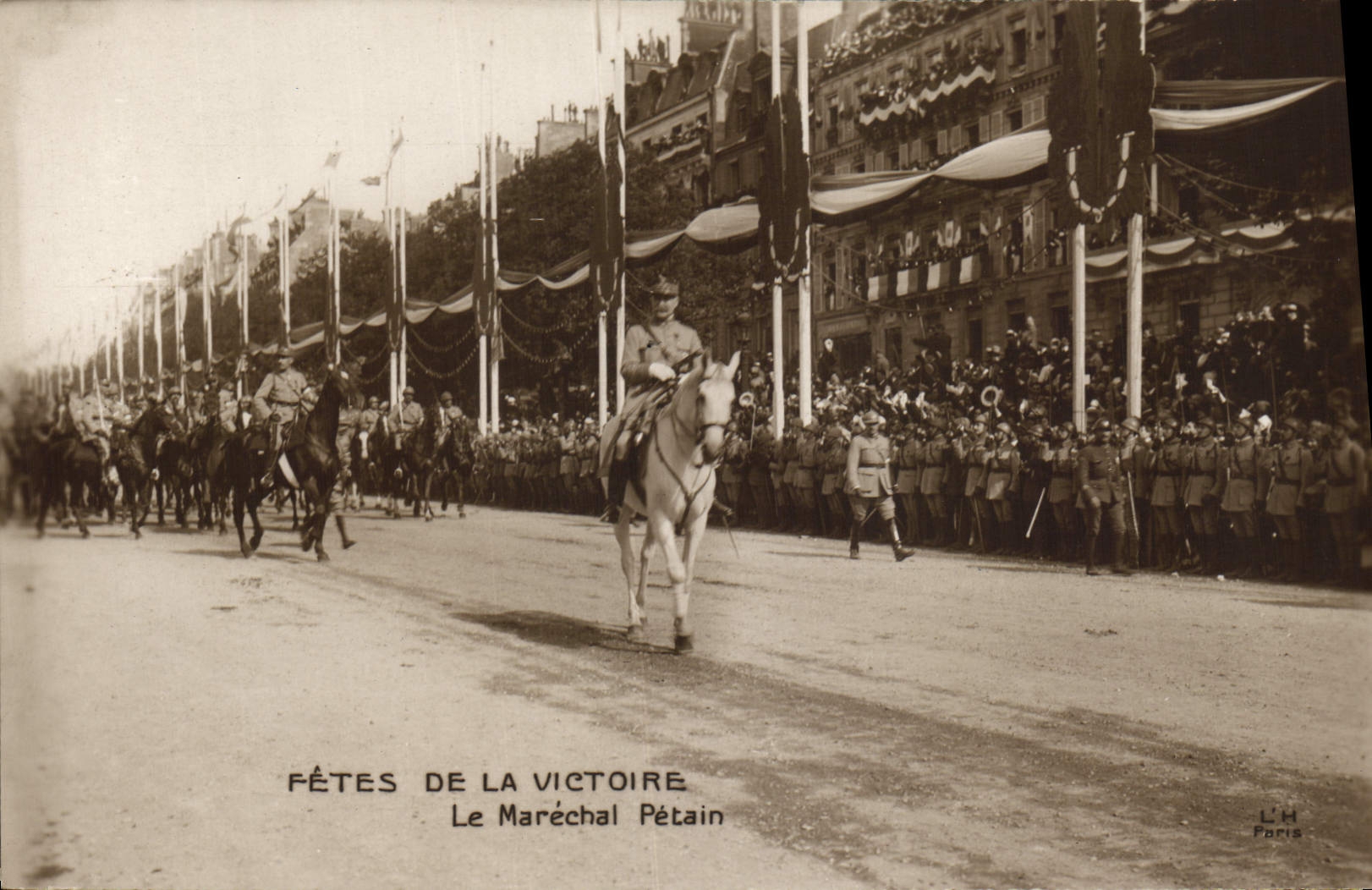 Vintage Postcard Militaria Festivals of the Victoire the Petain Marshal