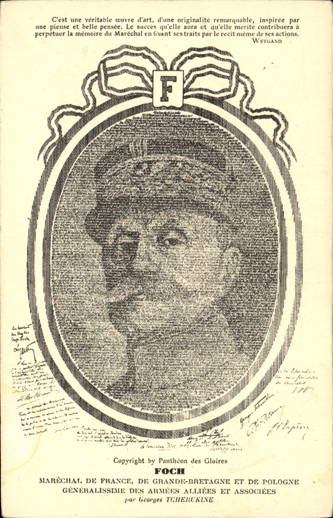 Vintage Postcard Militaria Foch Marshal of France