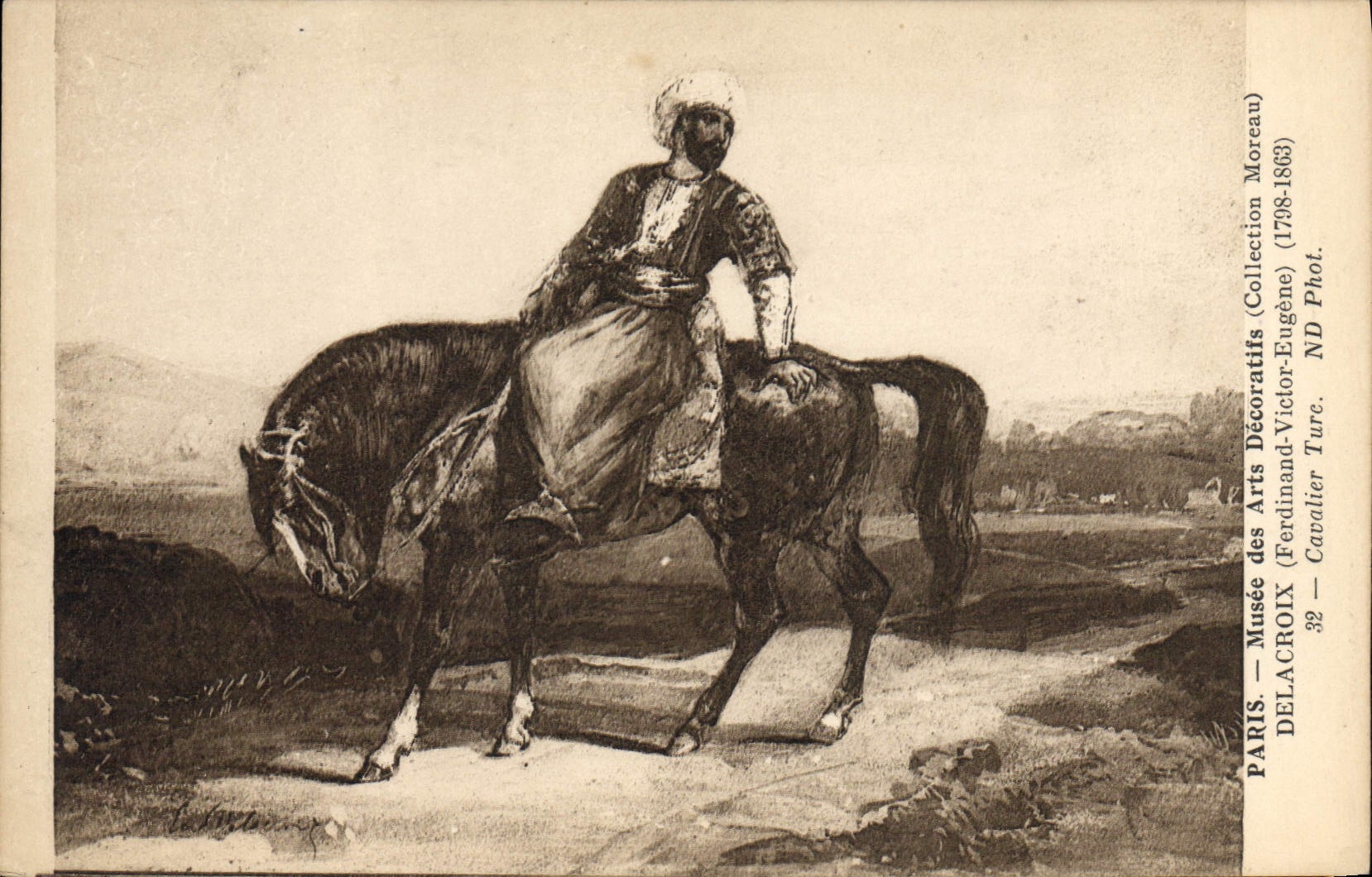 Postal París Vagada de las Artes Decorativas Colección Morcilla Delacroix Desenvuelto Turco