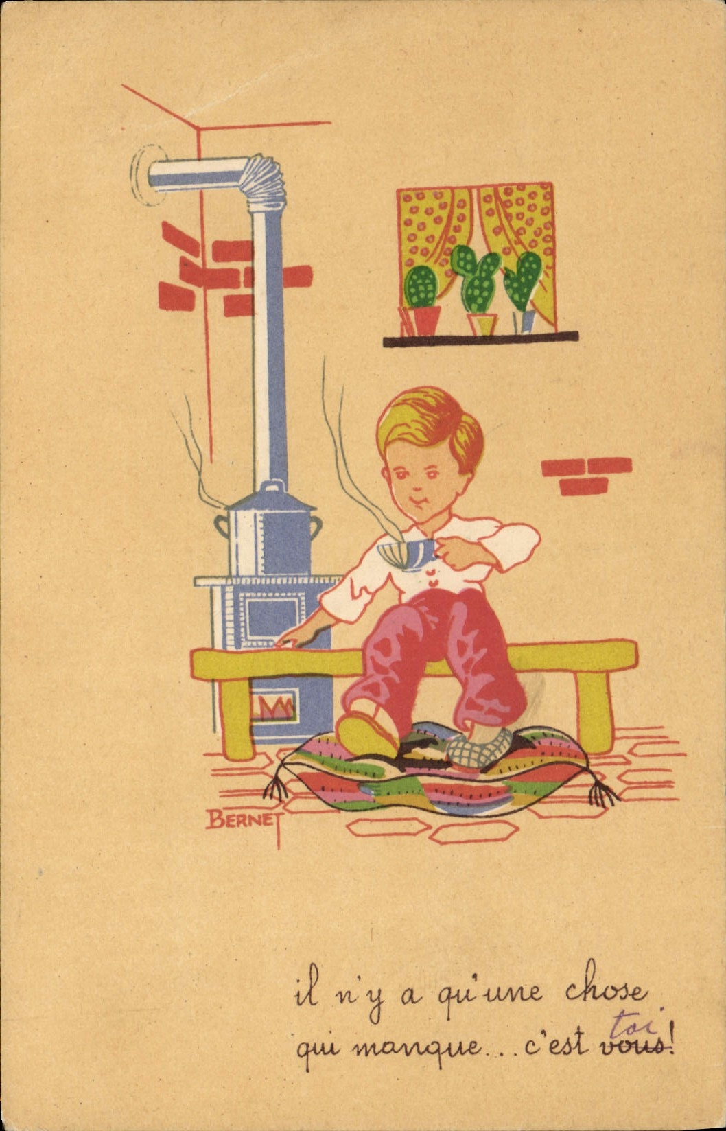 Vintage Postcard Fantasy Illustrator Bernet Child