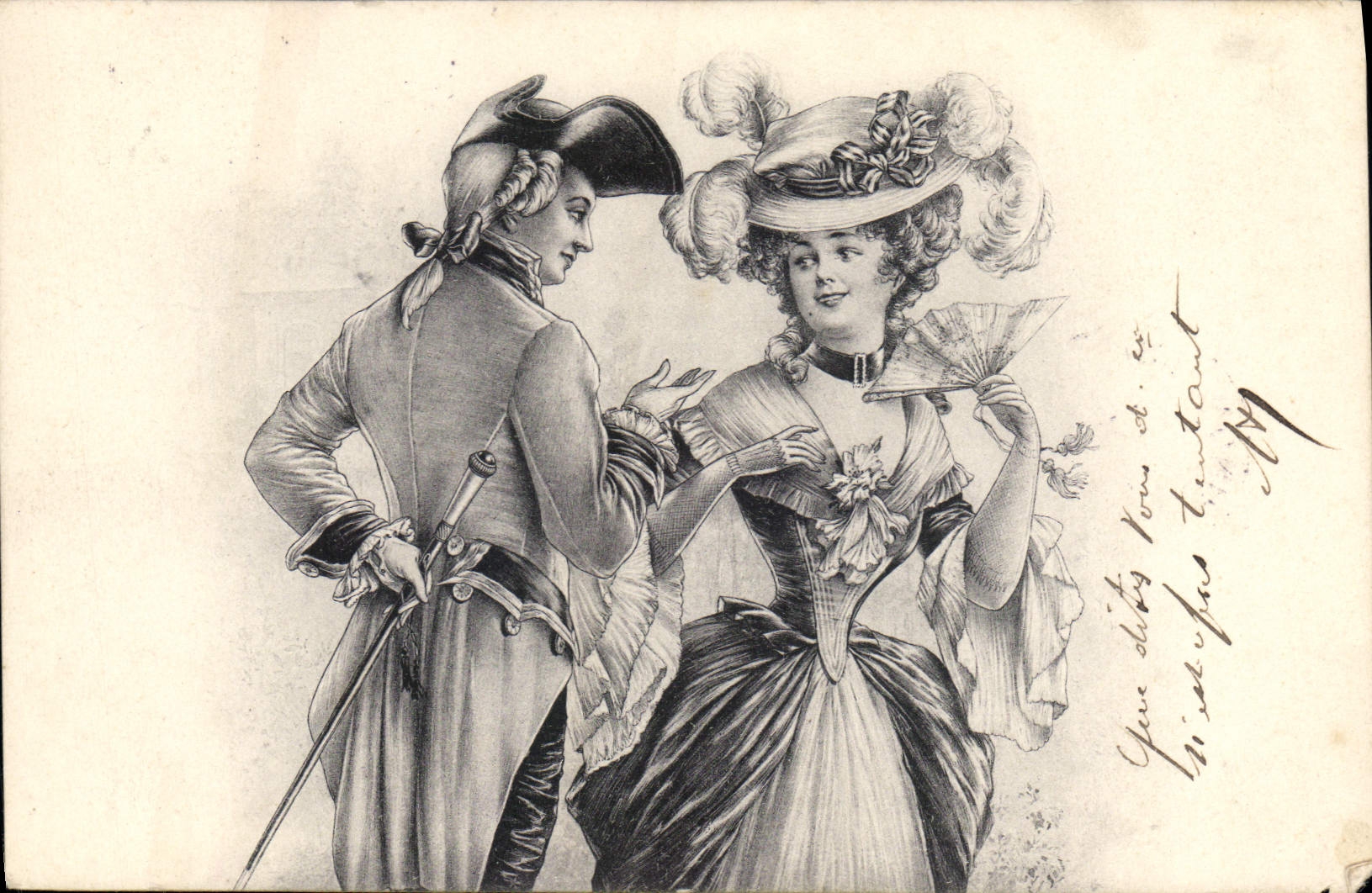 Vintage Postcard Fantasy Illustrator Woman Range