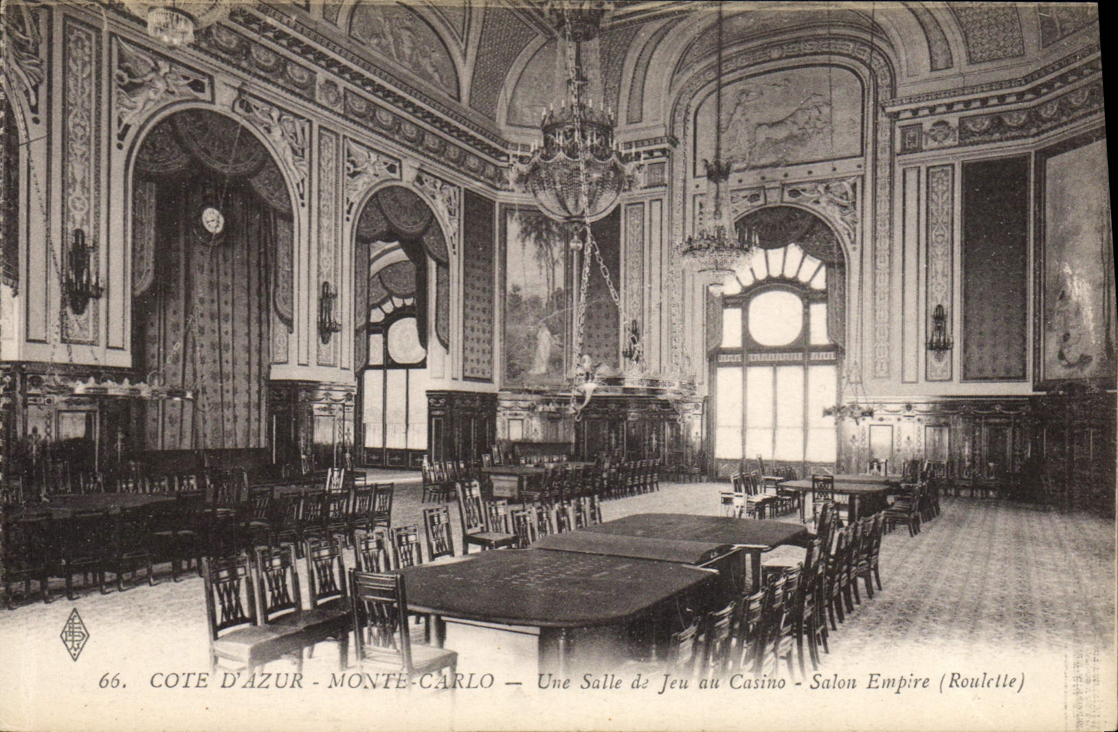 Vintage Postcard Casino Monte Carlo a gaming room to the Salon casino Worsens Caster