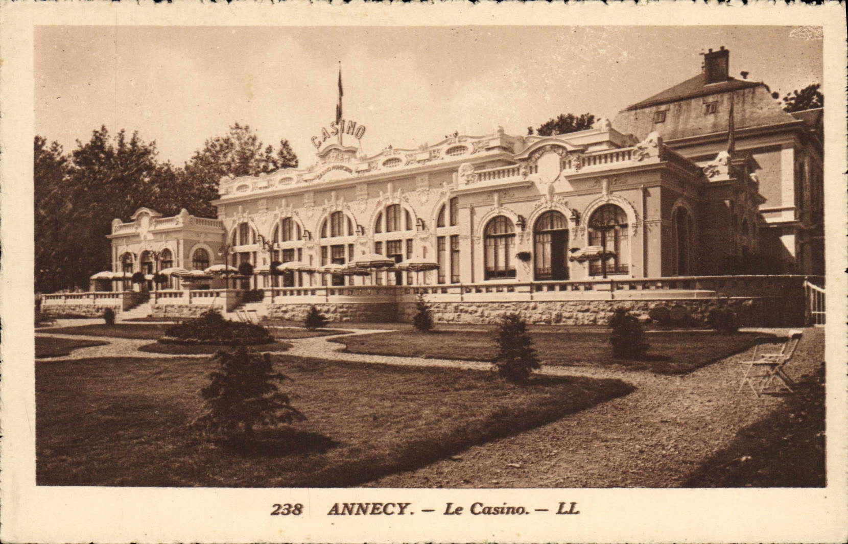 Vintage Postcard Annecy Casino