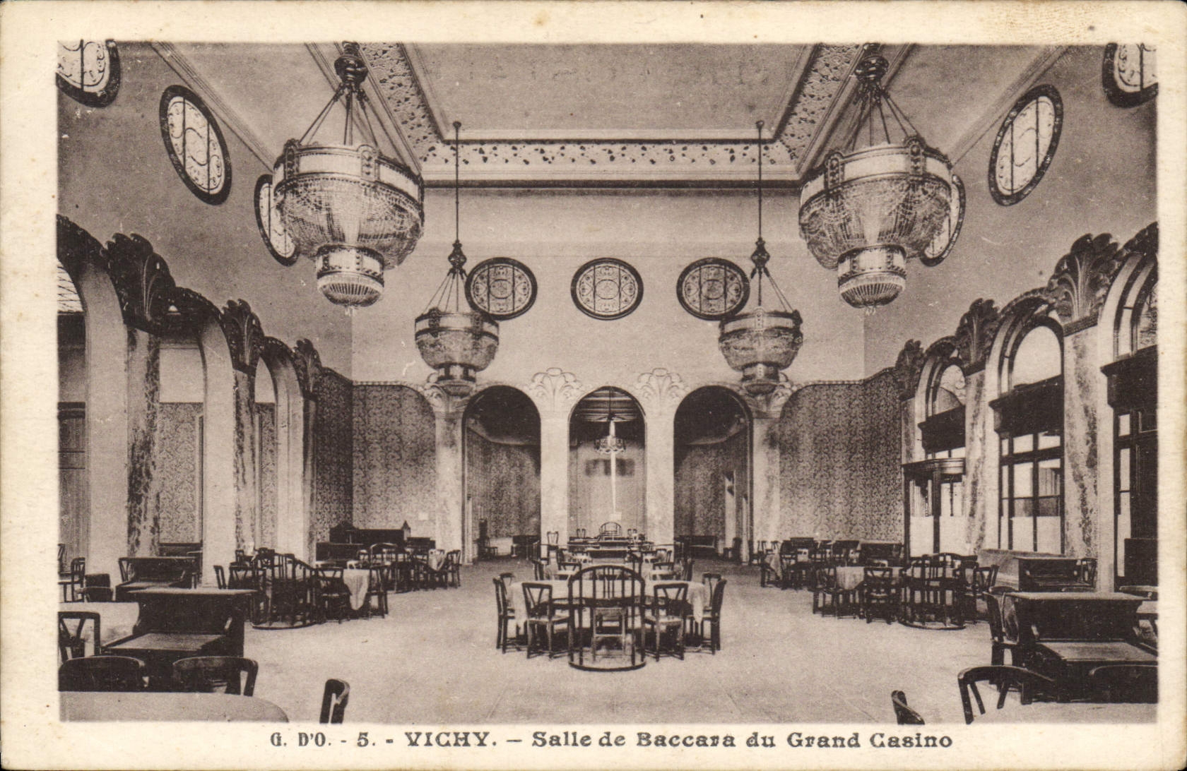 Vintage Postcard Casino Vichy Room of Baccara of the large casino