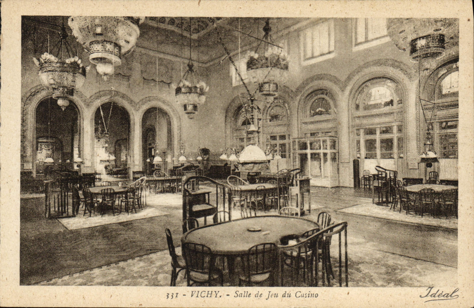 Vintage Postcard Casino Vichy Gaming room of the casino