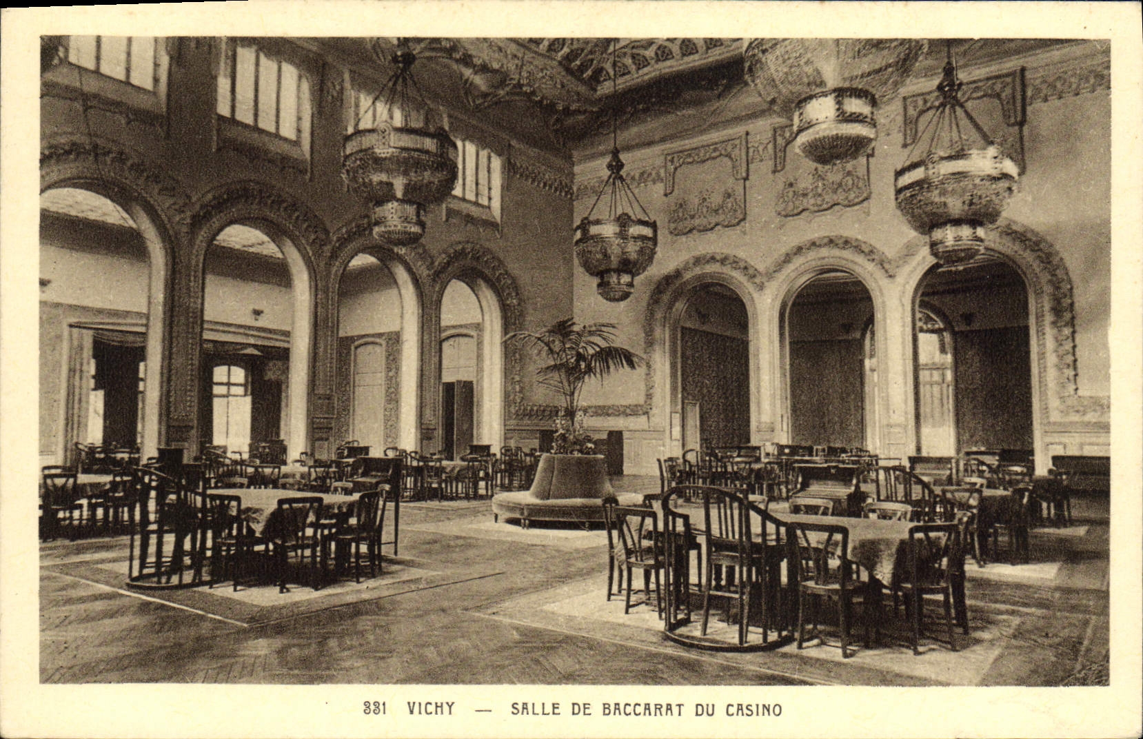 Vintage Postcard Casino Vichy Room of Baccarat of the casino