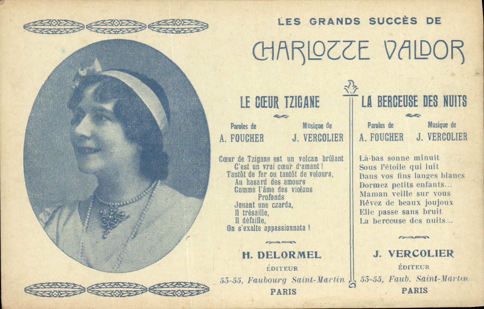 CPA Charlotte Valdor Le coeur tzigane la berceuse des nuits