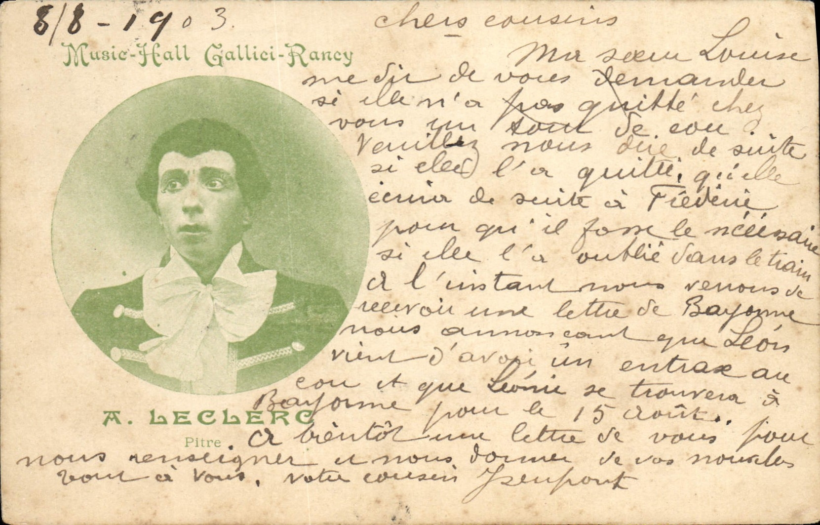 CPA Leclerc Pitre Music Hall Gallici Rancy 