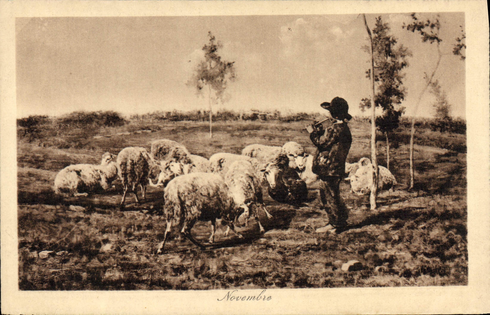 Vintage Postcard Sheep Child