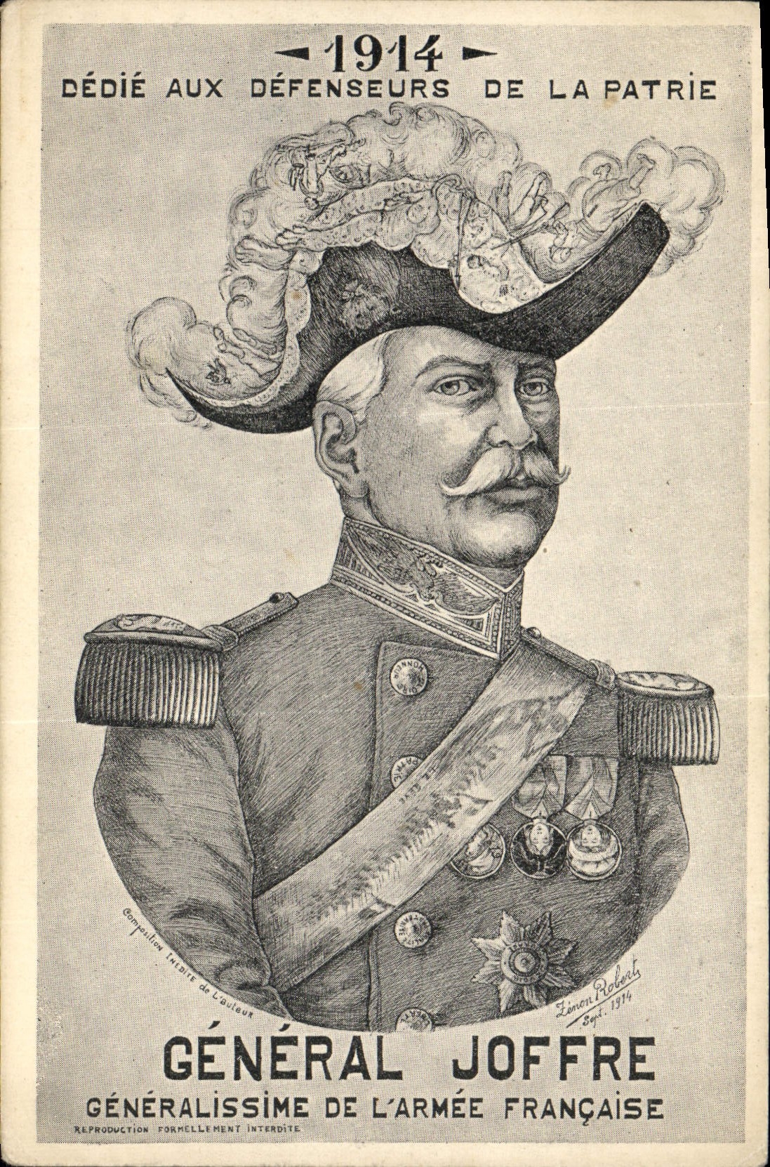 CPA Militaria General Joffre Generalissime de l'Armee Francaise 