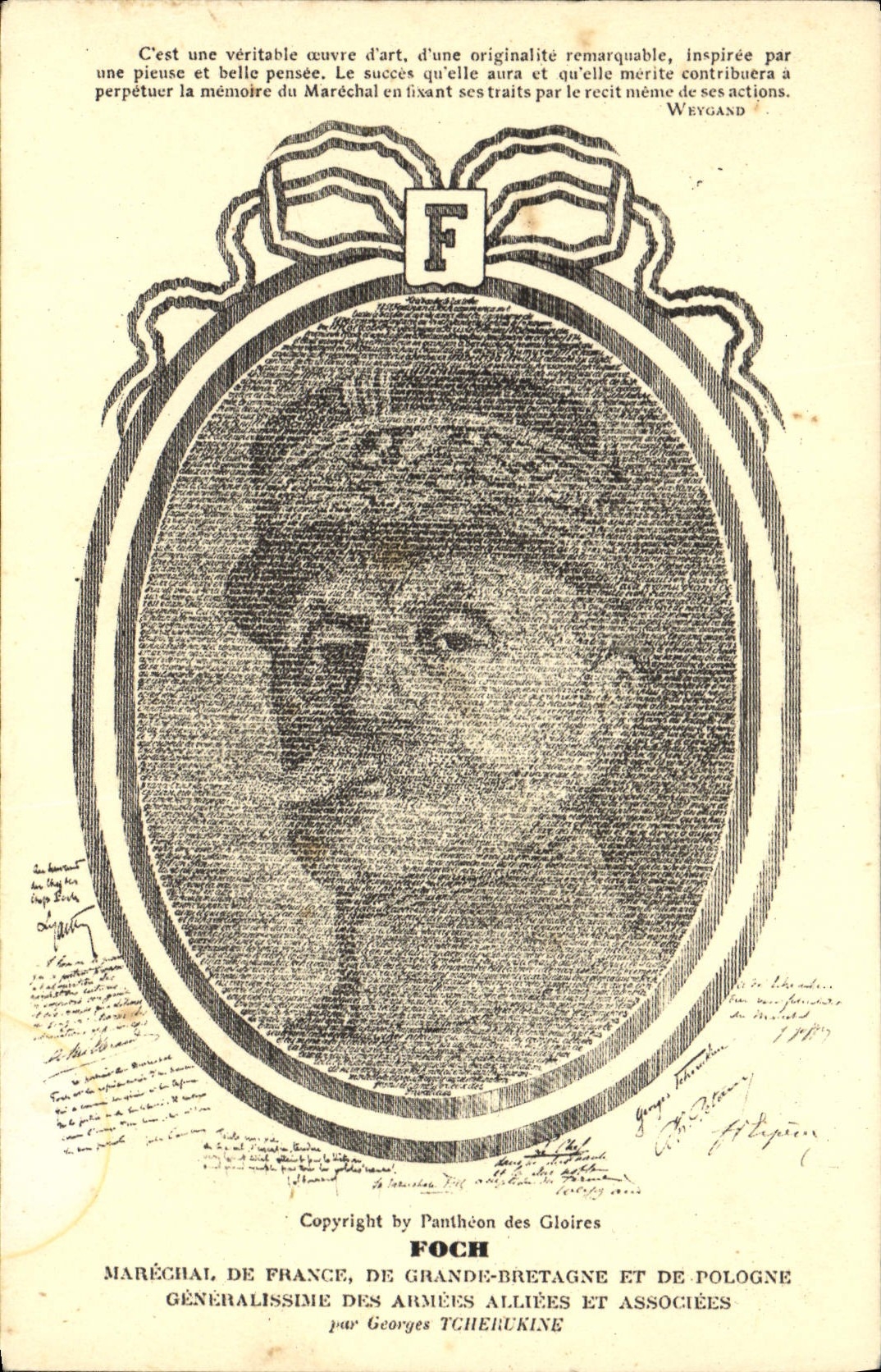 Postal Militaria General Foch Mariscal