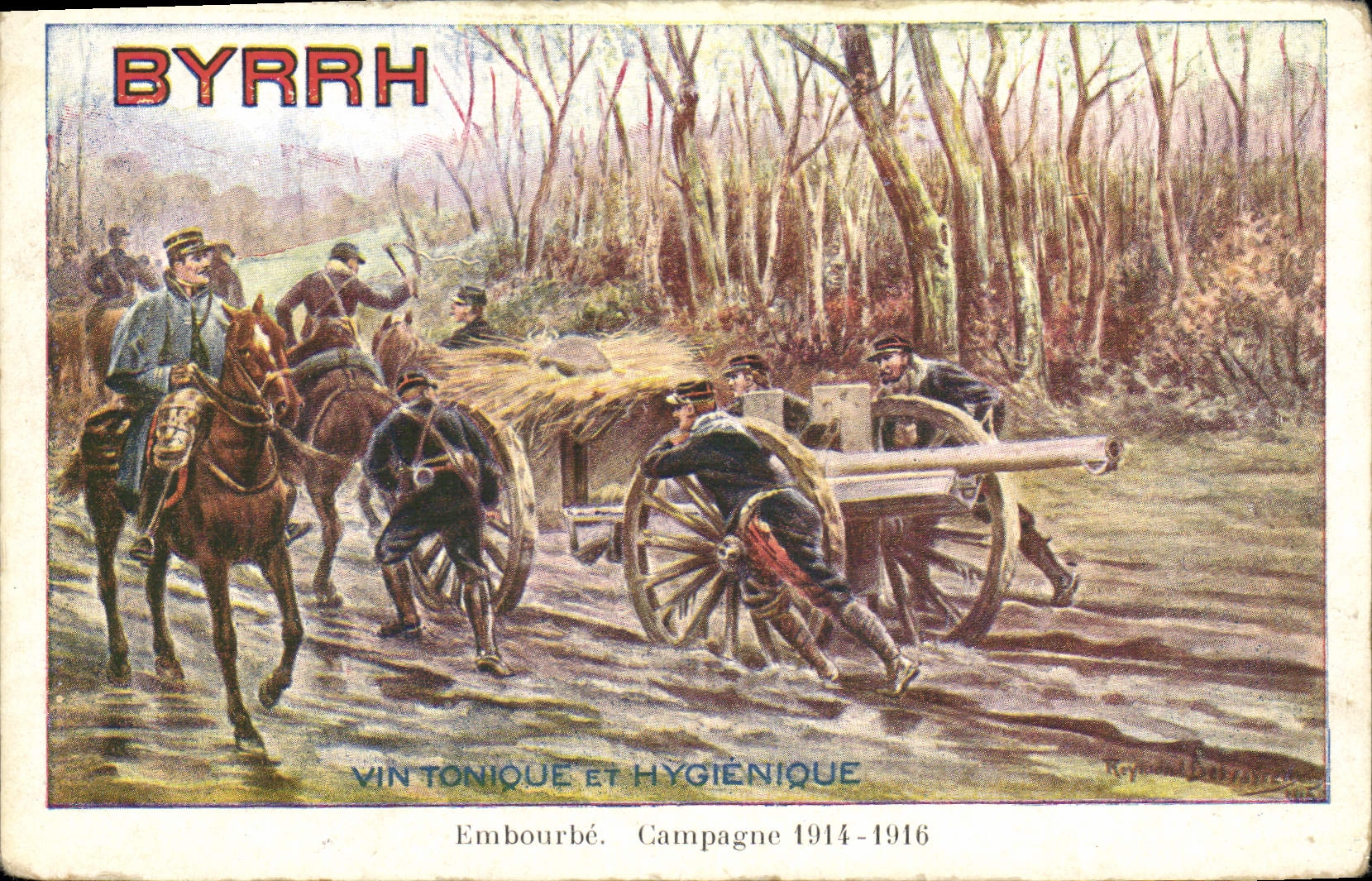 Vintage Postcard Militaria Byrrh Sticks