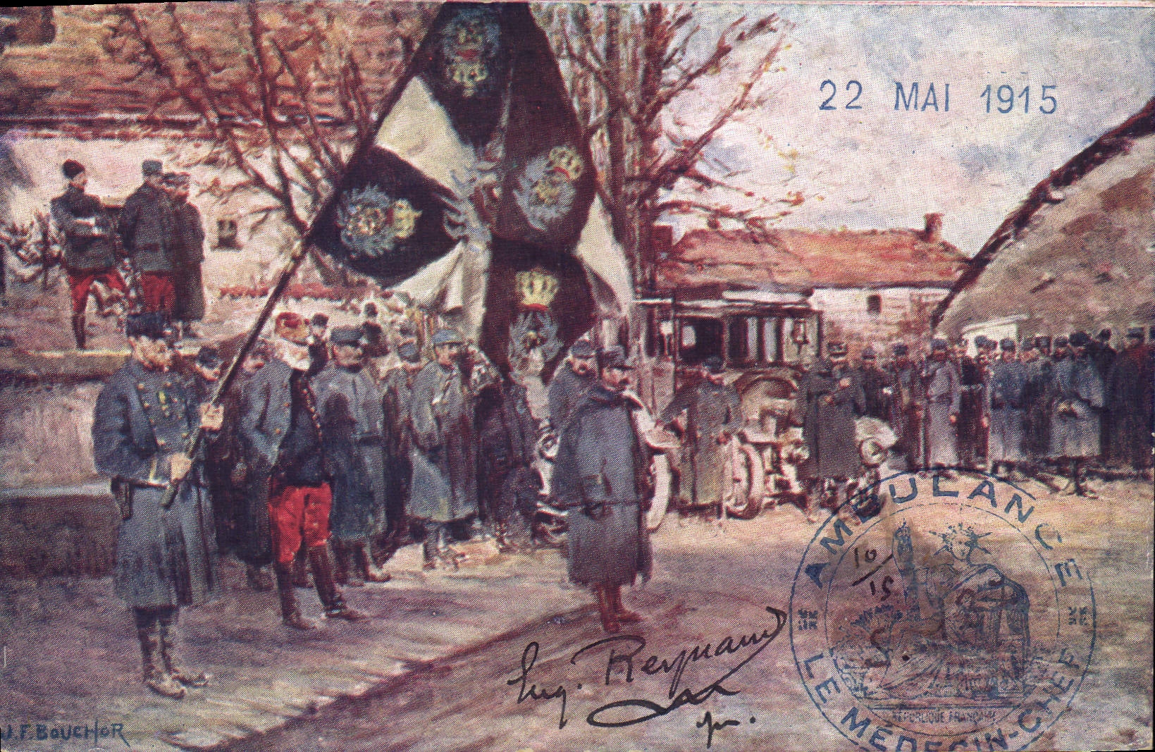 CPA Militaria Le drapeau allemand du 87eme regiment d'infanterie 