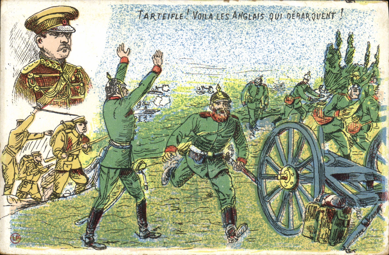 Vintage Postcard Militaria Tardeifle Here are the English who unload