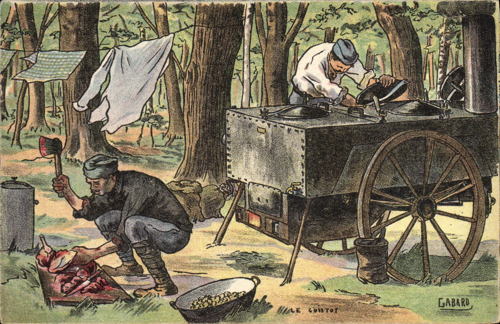 Vintage Postcard Militaria Cooks