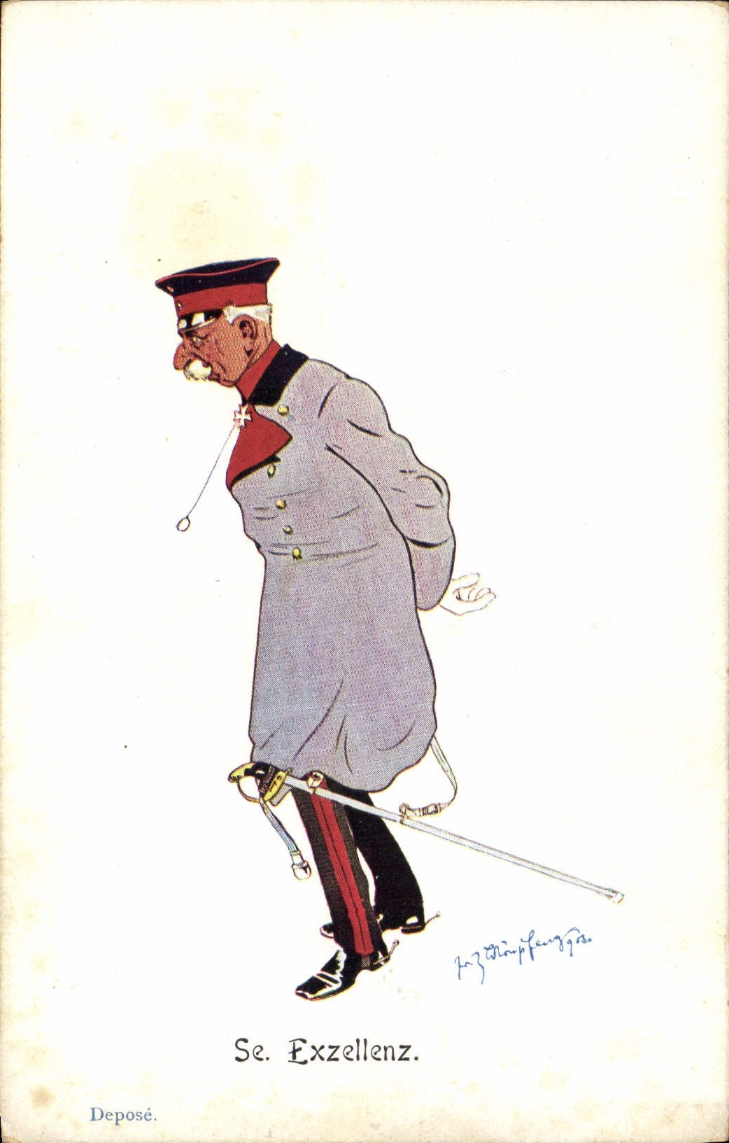 Vintage Postcard Militaria Exzellenz