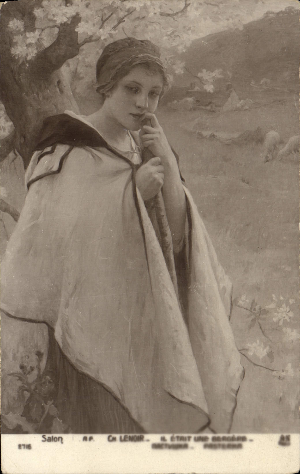 Vintage Postcard Salon Lenoir He was a shepherdess