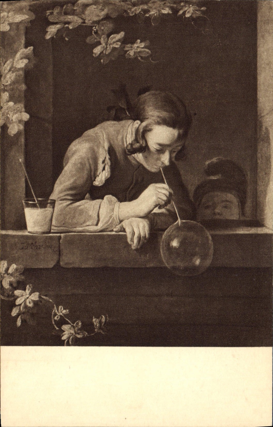 Vintage Postcard National Gallery Chardin Sopa Bubbles Soap