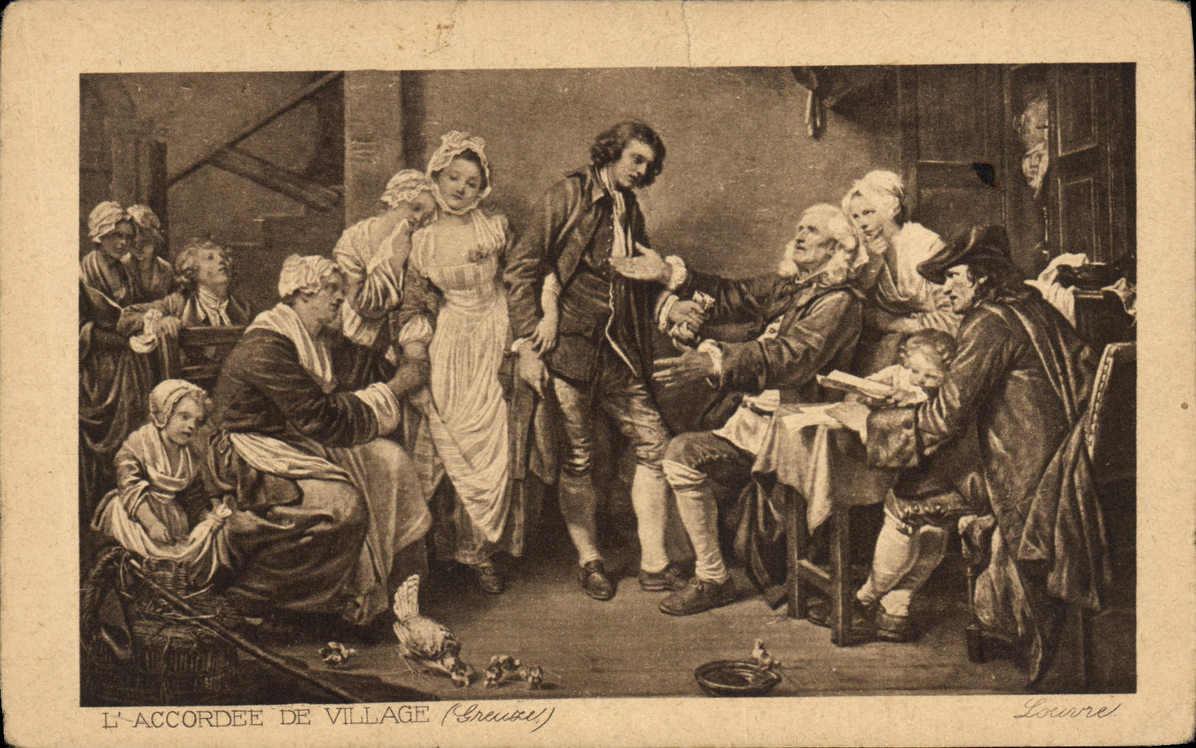 Postal lo concedido de pueblo Greuze