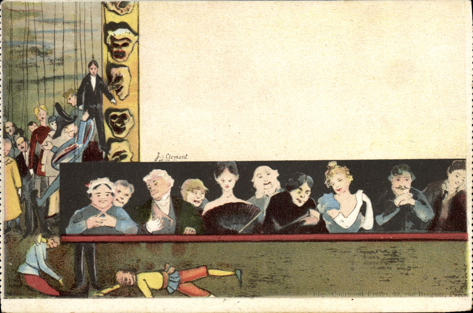 Vintage Postcard Fantasy Illustrator Theater