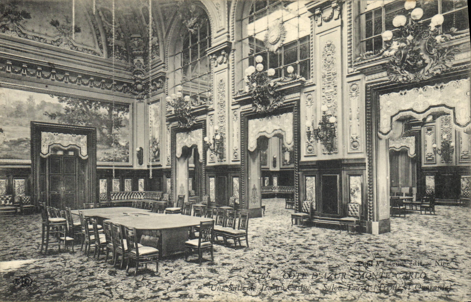 Postal Casino Montecarlo una sala de juego del casino Tabla de Trento y Cuarenta