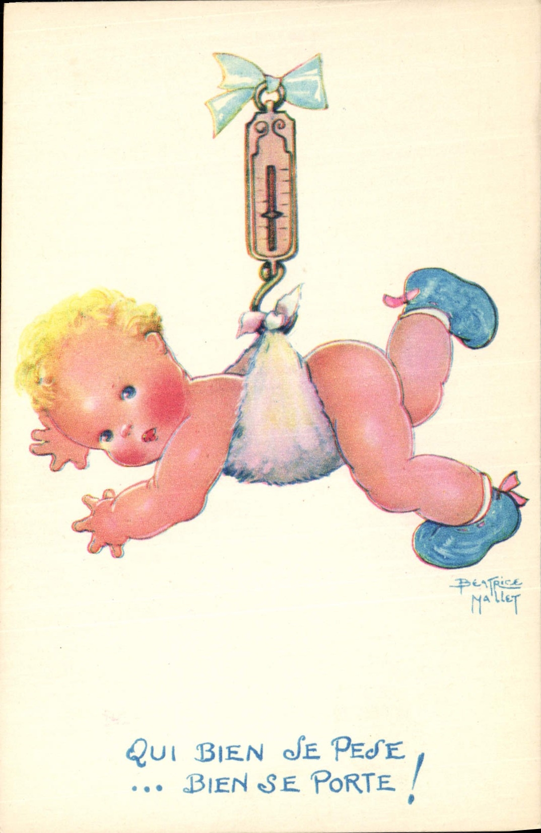 Vintage Postcard Fantasy Illustrator Children Beatrice Mallet Which well spruce