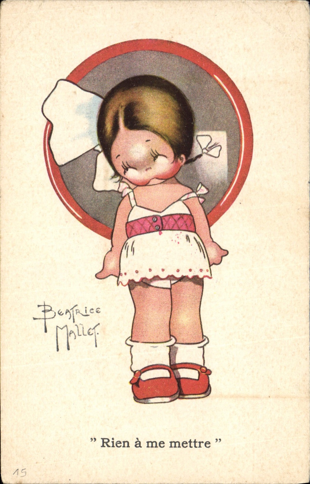 Vintage Postcard Fantaisie Illustrator Children Beatrice Mallet Nothing has to put to me