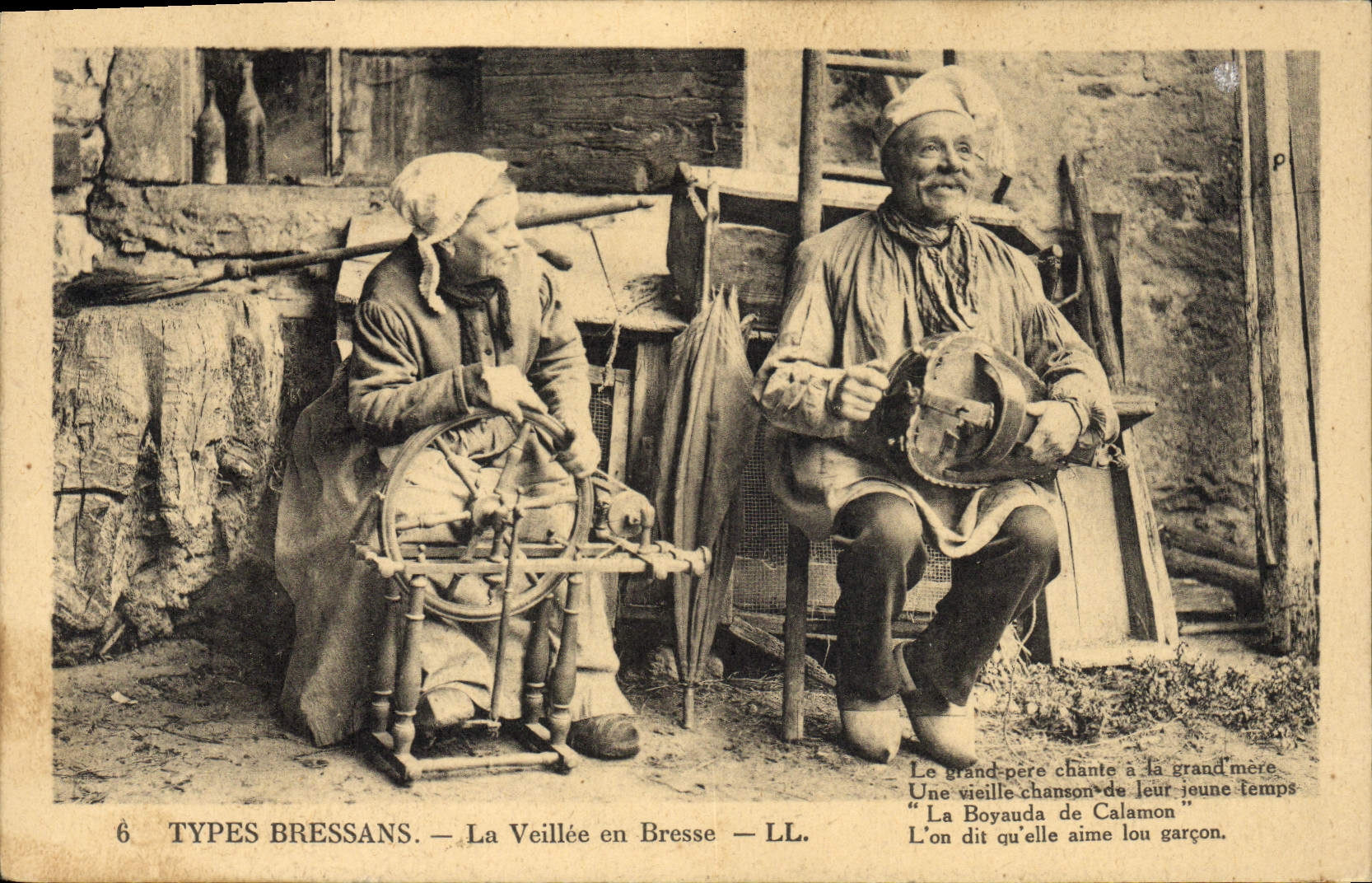 CPA Folklore Types Bressans La veillee en Bresse